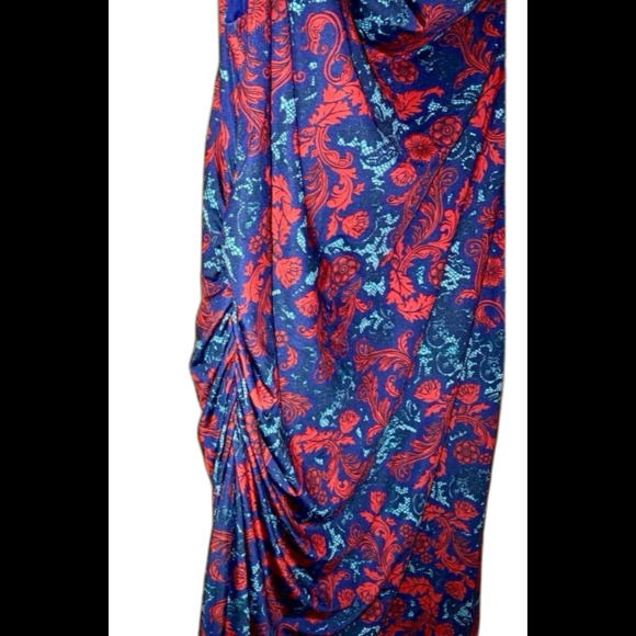 Blue and red floral sleeveless bodycon dress Size 2X EUC - Picture 4 of 5